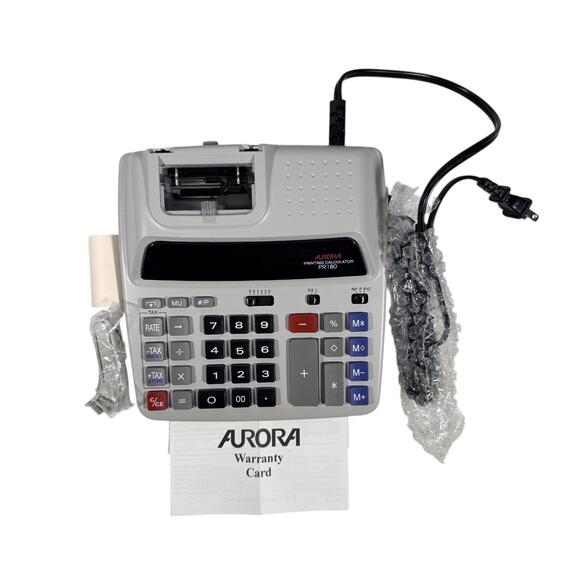 New Open Box Aurora PR180 Printing Calculator 10 Digit Tax Function Desktop - Picture 2 of 5